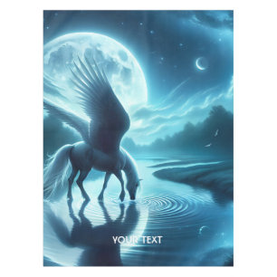 Fantasy Cute Horse Wings Moon Tablecloth