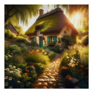 Fantasy Cute Idyllic Country House Poster