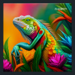Fantasy Cute Iguana Art Deco Style Poster<br><div class="desc">Fantasy Cute Iguana Art Deco Style. Perfect As A Birthday Gift Or For Any Kind Of Party</div>