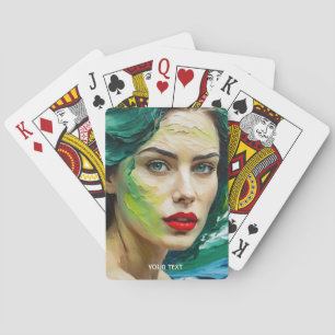 Fantasy Cute Impasto Girl Portrait  Playing Cards