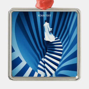 Fantasy Cute Impossible Room Strips Metal Ornament