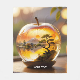 Fantasy Cute Japanese Apple View Fleece Blanket