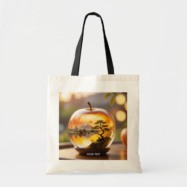 Fantasy Cute Japanese Apple View Tote Bag (Front)