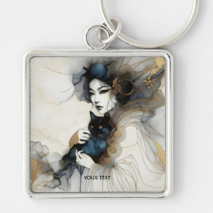 Fantasy Cute Japanese Girl Cat Key Ring