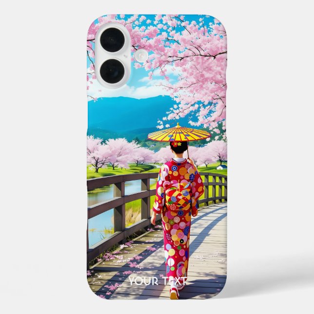 Fantasy Cute Japanese Girl Walking Case-Mate iPhone Case (Back)