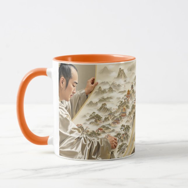 Fantasy Cute Japanese Painter Landscape Mug (Left)