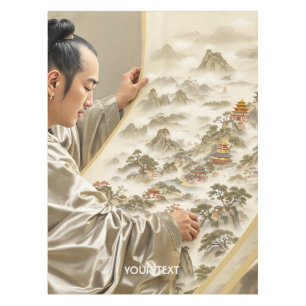 Fantasy Cute Japanese Painter Landscape Tablecloth