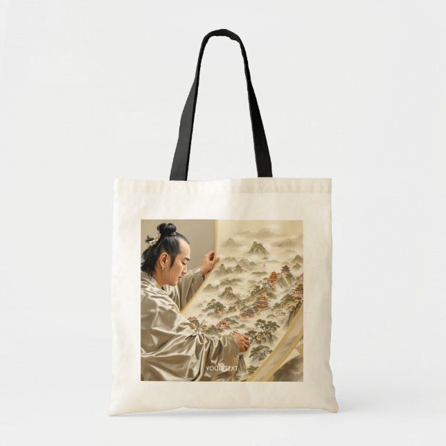 Fantasy Cute Japanese Painter Landscape Tote Bag (Front)
