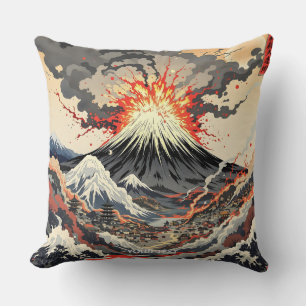 Fantasy Cute Japanese Volcano Erupting Cushion