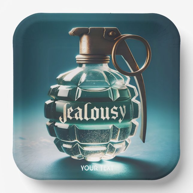 Fantasy Cute Jealousy Bottle Potion Paper Plate (Front)