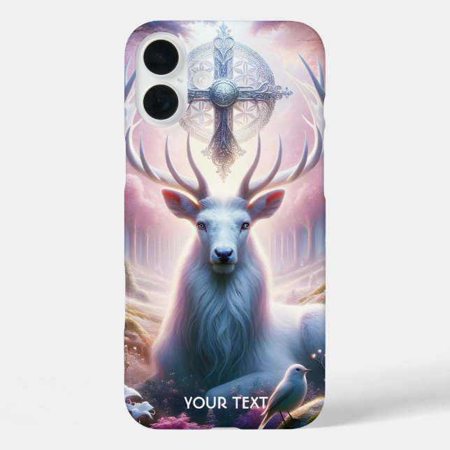 Fantasy Cute King Deer Flowers Case-Mate iPhone Case (Back)
