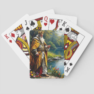 Fantasy Cute King Fishing In River Playing Cards