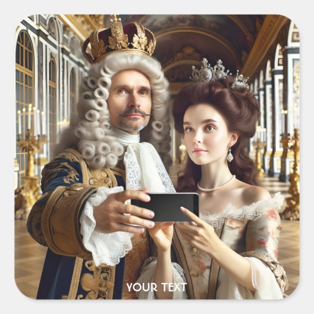 Fantasy Cute King Love Selfie Square Sticker (Front)