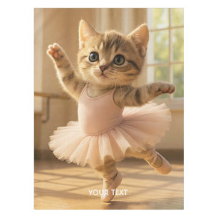 Fantasy Cute Kitten Small Ballerina Tablecloth