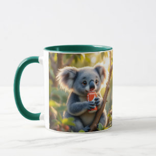 Fantasy Cute Koala Drinks Tree Mug