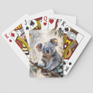 Fantasy Cute Koala Tree Watercolor Playing Cards