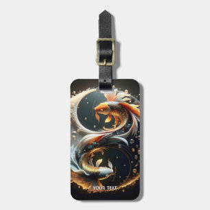 Fantasy Cute Koi Yin Yang Luggage Tag