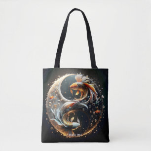 Fantasy Cute Koi Yin Yang Tote Bag