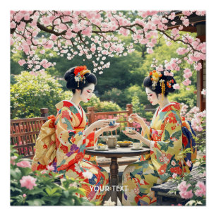 Fantasy Cute Kyoto Garden Tea Poster