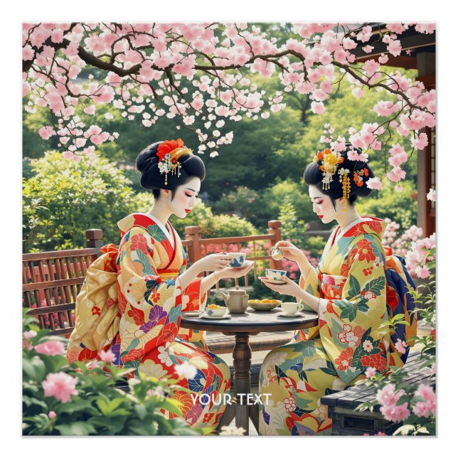 Fantasy Cute Kyoto  Garden Tea Poster (Front)