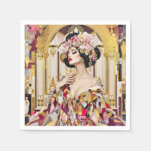 Fantasy Cute Lady Art Deco Napkin