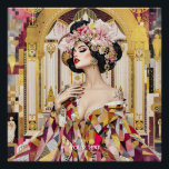 Fantasy Cute Lady Art Deco Poster<br><div class="desc">Fantasy Cute Lady Art Deco  . Perfect As A Birthday Gift Or For Any Kind Of Party</div>