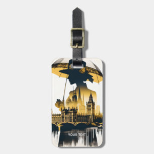 Fantasy Cute Lady Old London Luggage Tag