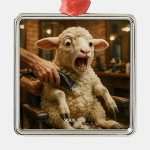 Fantasy Cute Lamb Scared Shaving Metal Ornament