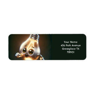Fantasy Cute Lamp Bulb Running Return Address Label