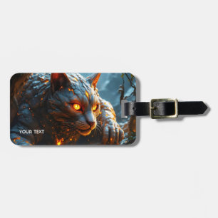 Fantasy Cute Lava Fire Tiger Luggage Tag