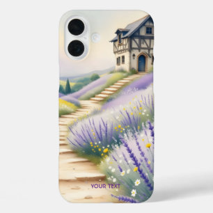 Fantasy Cute Lavender House Flowers iPhone 16 Plus Case