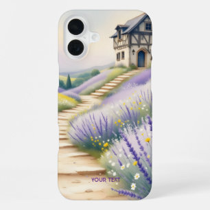 Fantasy Cute Lavender House Flowers iPhone 16 Plus Case