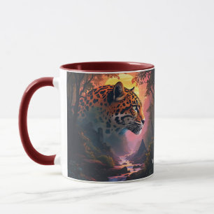 Fantasy Cute Leopard At Sunset Mug