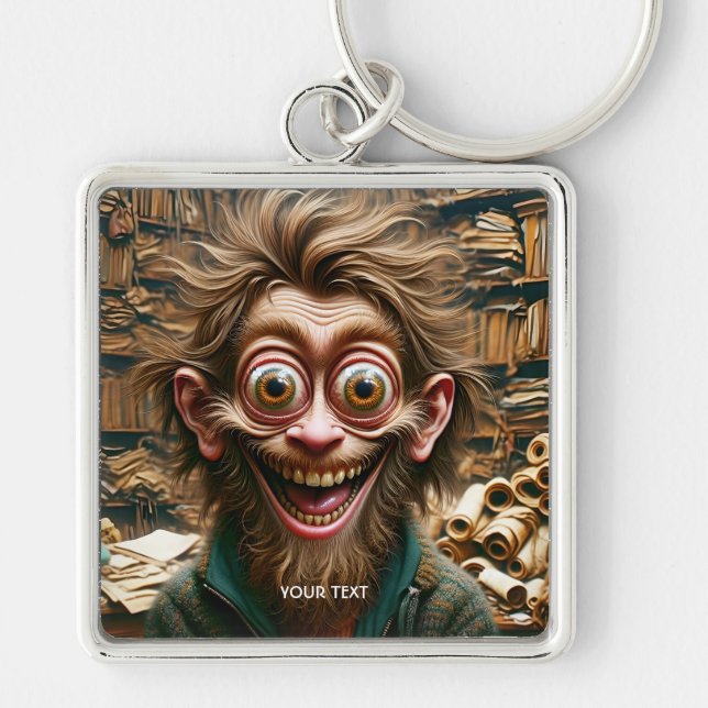 Fantasy Cute Library Big Eyes Key Ring (Front)