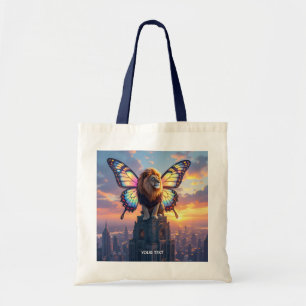 Fantasy Cute Lion Butterfly Wings Tote Bag