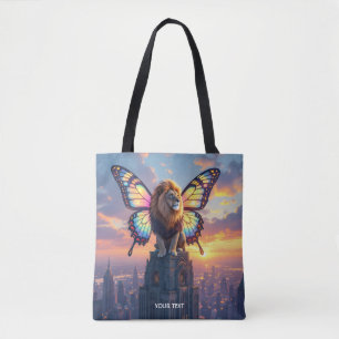 Fantasy Cute Lion Butterfly Wings Tote Bag
