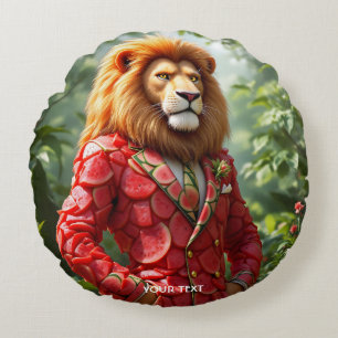 Fantasy Cute Lion Watermelon Suit Round Cushion