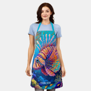 Fantasy Cute Lionfish Coral Reef Apron