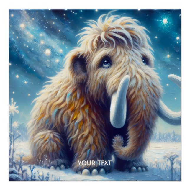 Fantasy Cute Little Mammoth Winter Poster (Front)