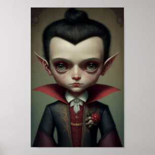 Fantasy Cute Little Vampire Boy Poster