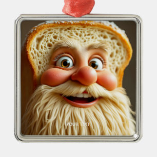 Fantasy Cute Loaf Bread Beard Metal Ornament