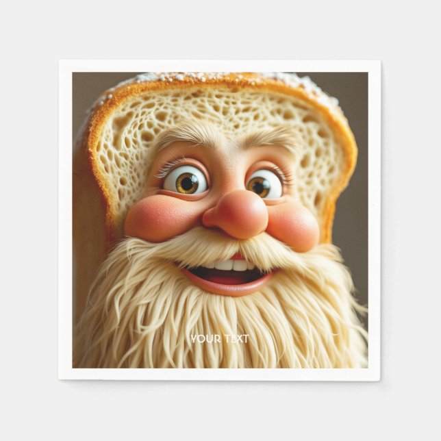 Fantasy Cute Loaf Bread Beard Napkin (Front)