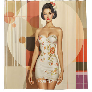 Fantasy Cute Lovely Japanese Lady Shower Curtain