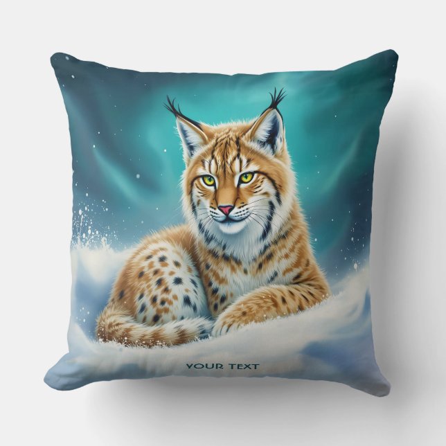 Fantasy Cute Lynx Cub Winter Cushion (Front)