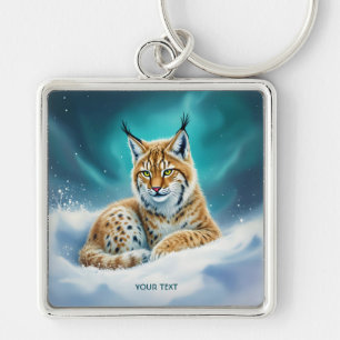 Fantasy Cute Lynx Cub Winter Key Ring