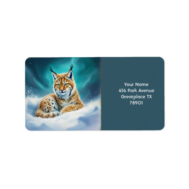 Fantasy Cute Lynx Cub Winter Label (Front)