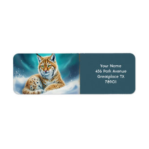 Fantasy Cute Lynx Cub Winter Return Address Label