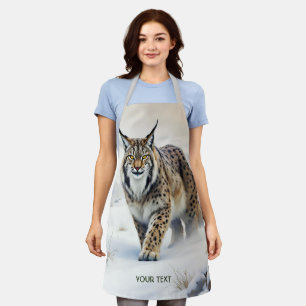 Fantasy Cute Lynx Winter Snow Apron