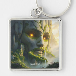 Fantasy Cute Man Face Rock Key Ring