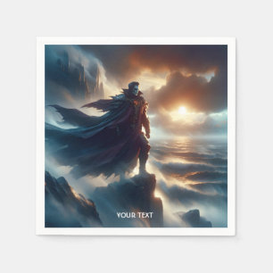 Fantasy Cute Man Night Sea Napkin